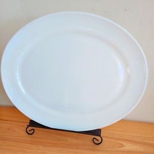 Vintage Corning Crown Platter Dish Plate Milk Glass Pyrex